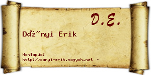 Dányi Erik névjegykártya